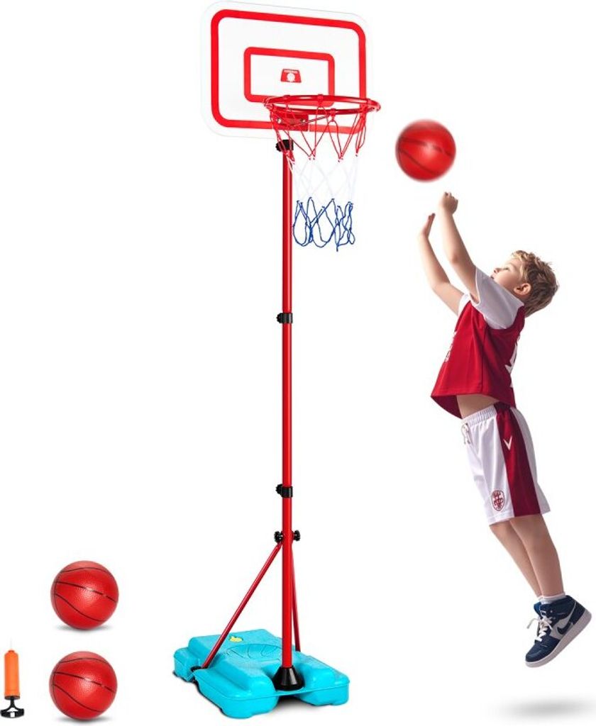 Höhenverstellbarer Basketballkorb für Kinder - Flexibler Basketballständer - Langlebige Basketballanlage für Outdoor-Spiele