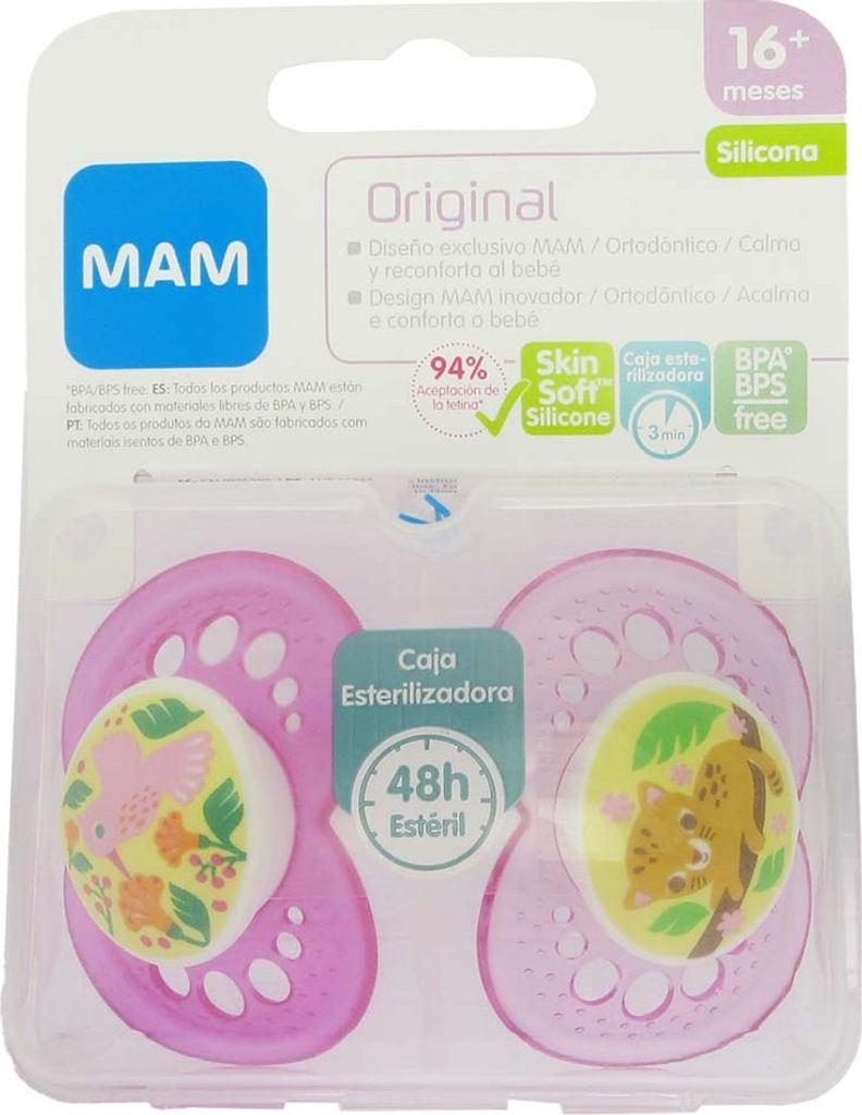 MAM-Schnuller Original Silikon + 16m Rose 2un Produktbild 