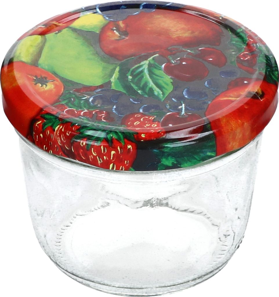MamboCat 40er Set Sturzgläser 230 ml mit Obst Dekor Deckel Produktbild 4