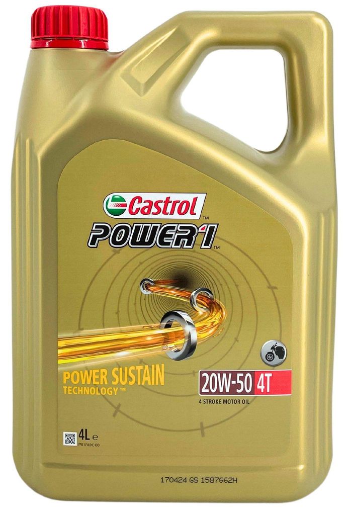 Castrol POWER1 4T Motoröl  20W-50 4liter API SN JASO MA2 Produktbild 