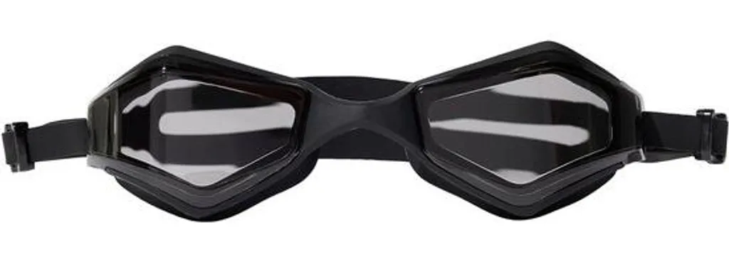 Lunettes de natation avec verres anti-buée argent et monture noire Pro