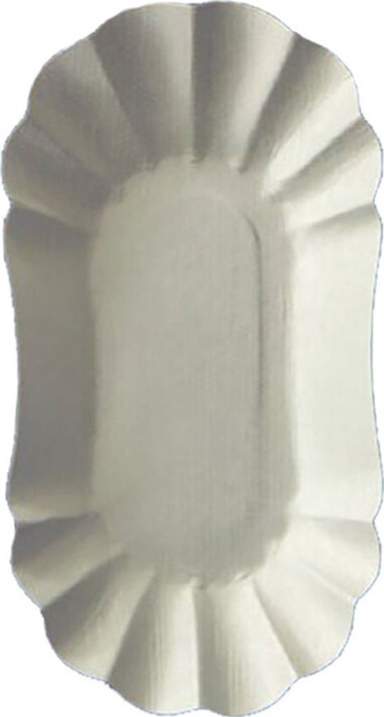 250 Pappschalen oval FF 16 x 9 x 3 cm weiß – Pommesschalen mit Fettbarriere