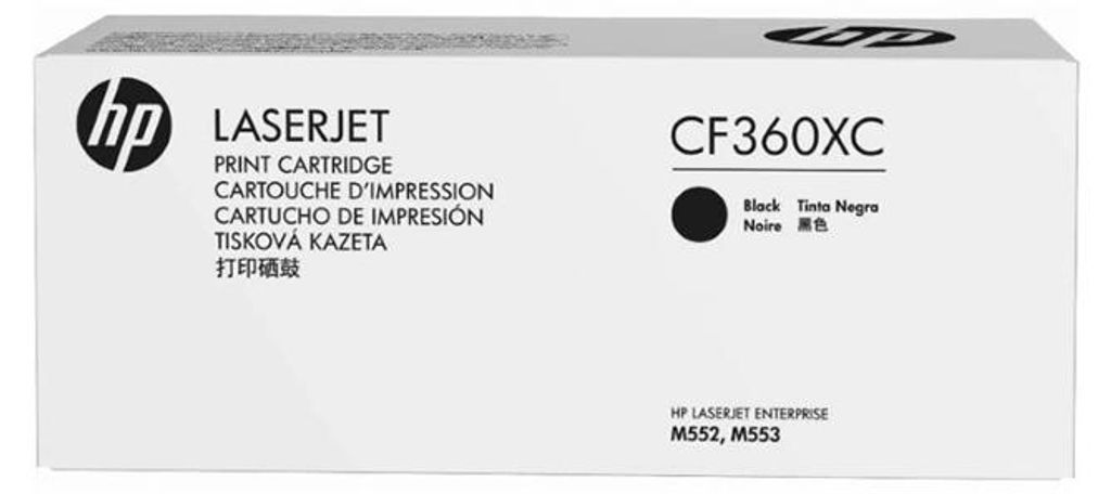 The image shows the packaging of an HP LaserJet toner cartridge.