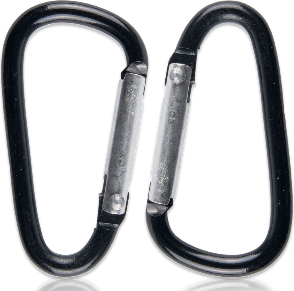 10 Stück 78mm Karabinerhaken Schwarz D-Form Schnapphaken Produktbild 