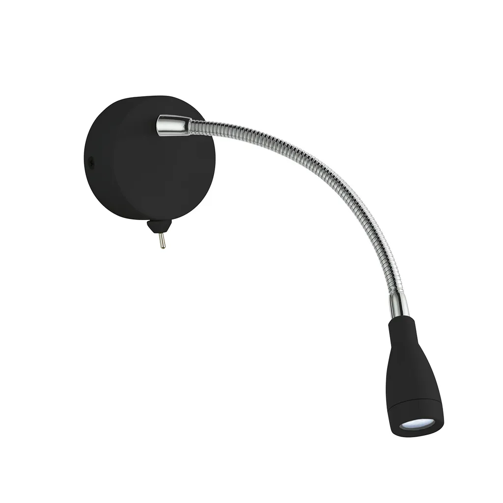 Applique Murale LED Flexible - Liseuse Orientable Noire Anti-Reflets