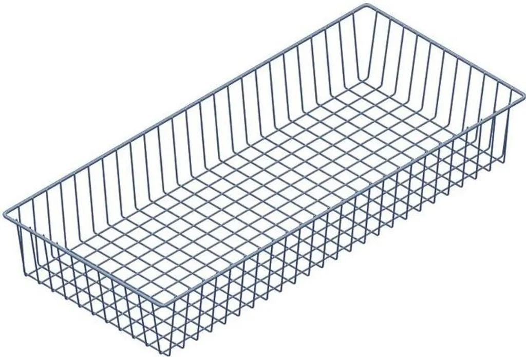 Panier en fil métallique Element System 800x350x120mm alu blanc avec supports