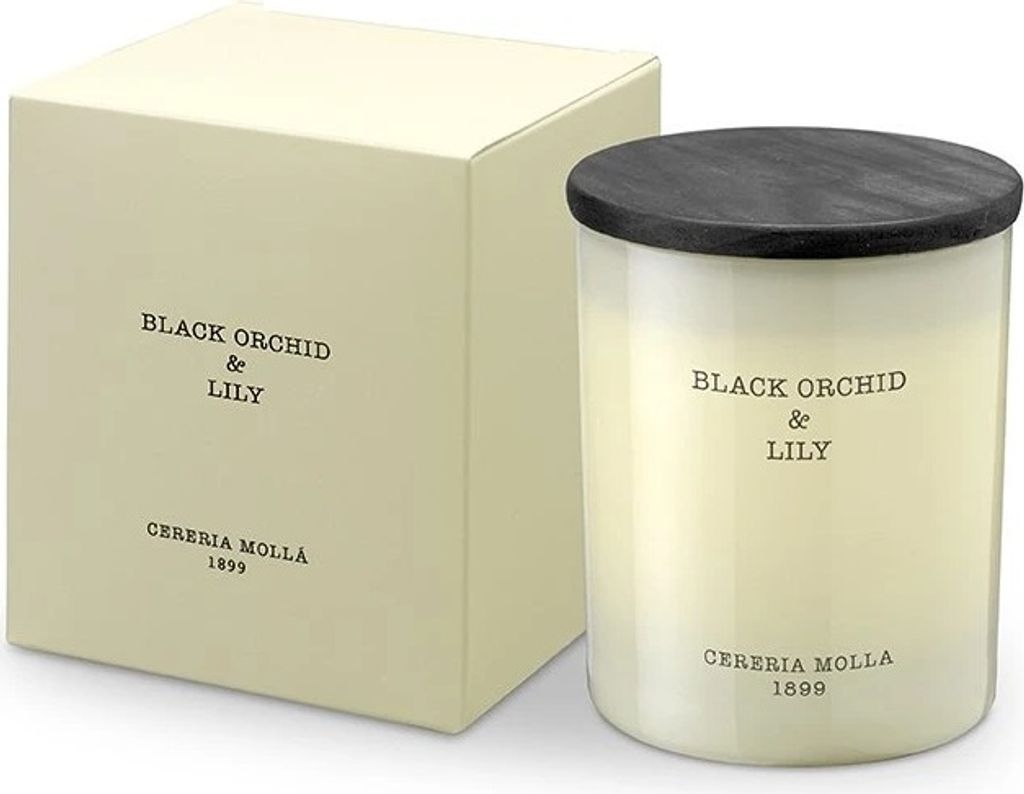 KERZE Duftkerze Sojawachs Deko Kerze BLACK ORCHID AND LILY CERERIA MOLLA 230 g