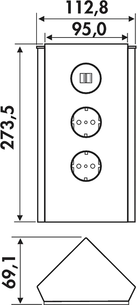Bloc multiprise d'angle USB Mira Eck Glas verre blanc pour plan de travail - 4