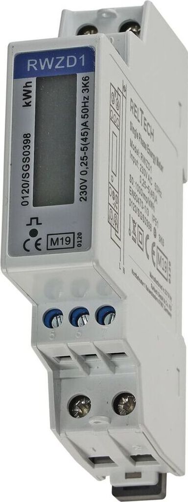 ChiliTec 22990 Wechselstromzähler für DIN Trägerschiene 1-phasig 5A, 161-300V, 1TE, digital LCD