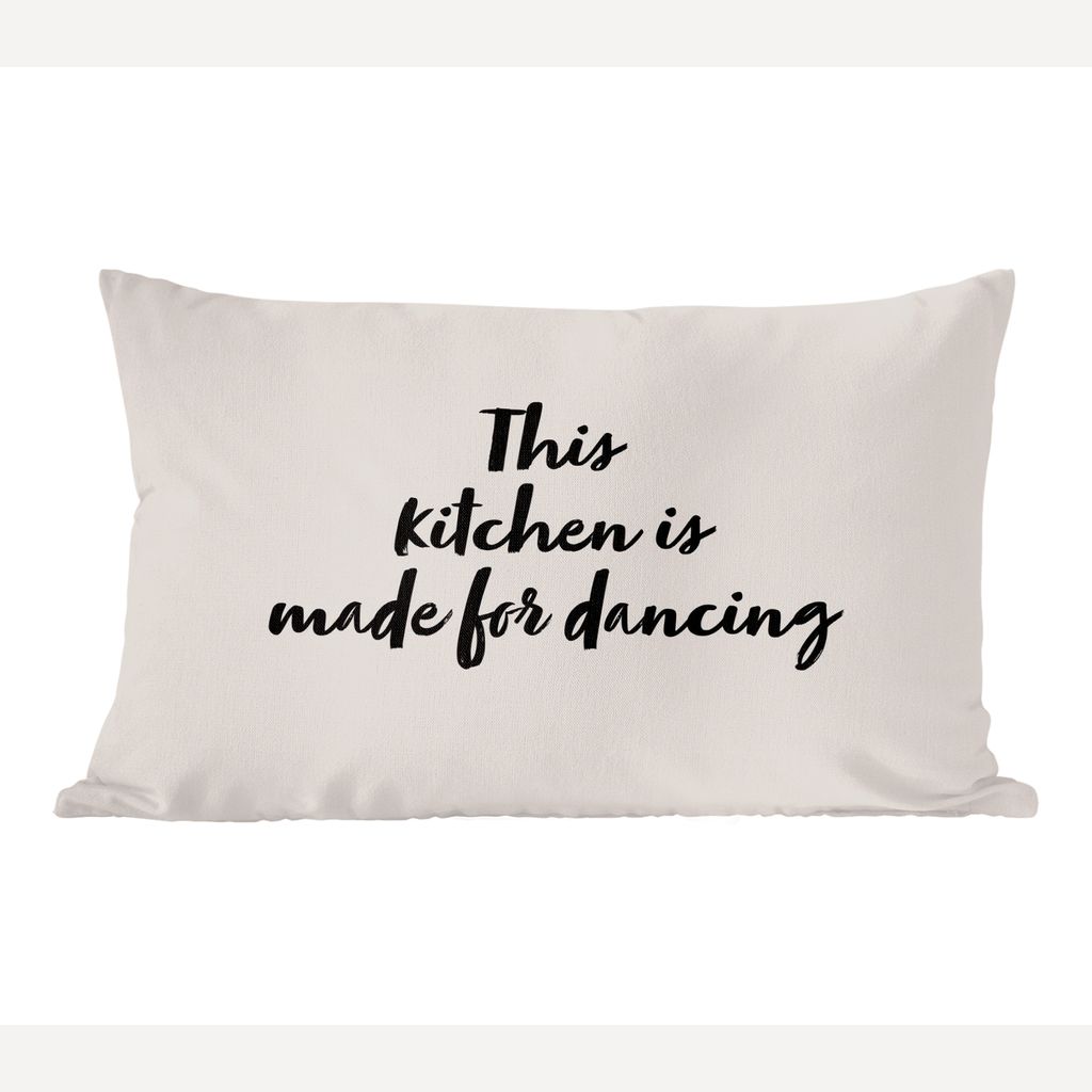 MuchoWow Zierkissen Sofakissen Wohnzimmer Dekokissen 60x40 cm Zitate - Sprichwörter - Diese Küche ist zum Tanzen gemacht - Kopfkissen - Polster...