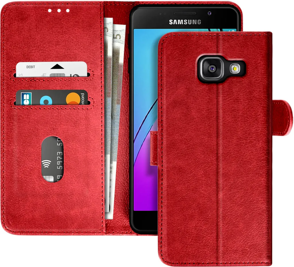 Custodia Business Avizar per Samsung Galaxy A3 con Portacarte Rosso