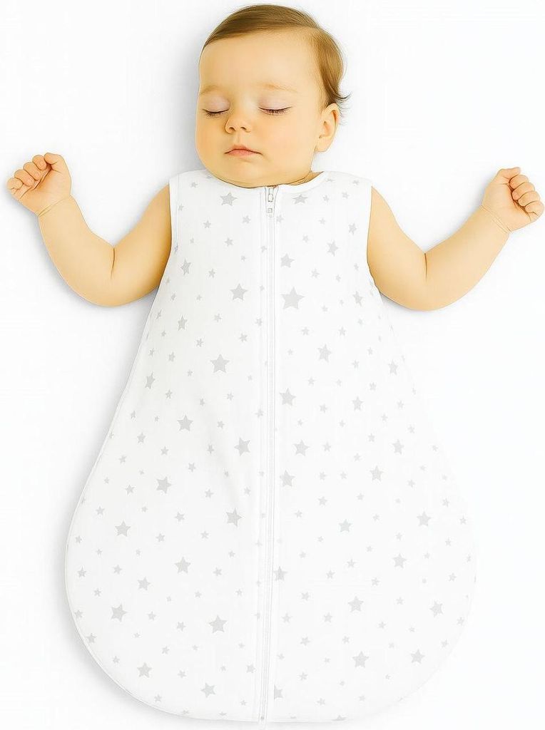 Babyschlafsack aus Baumwolle – Sommerschlafsack – hautfreundlich und atmungsaktiv für 0–6 Monate, Tog 1,0