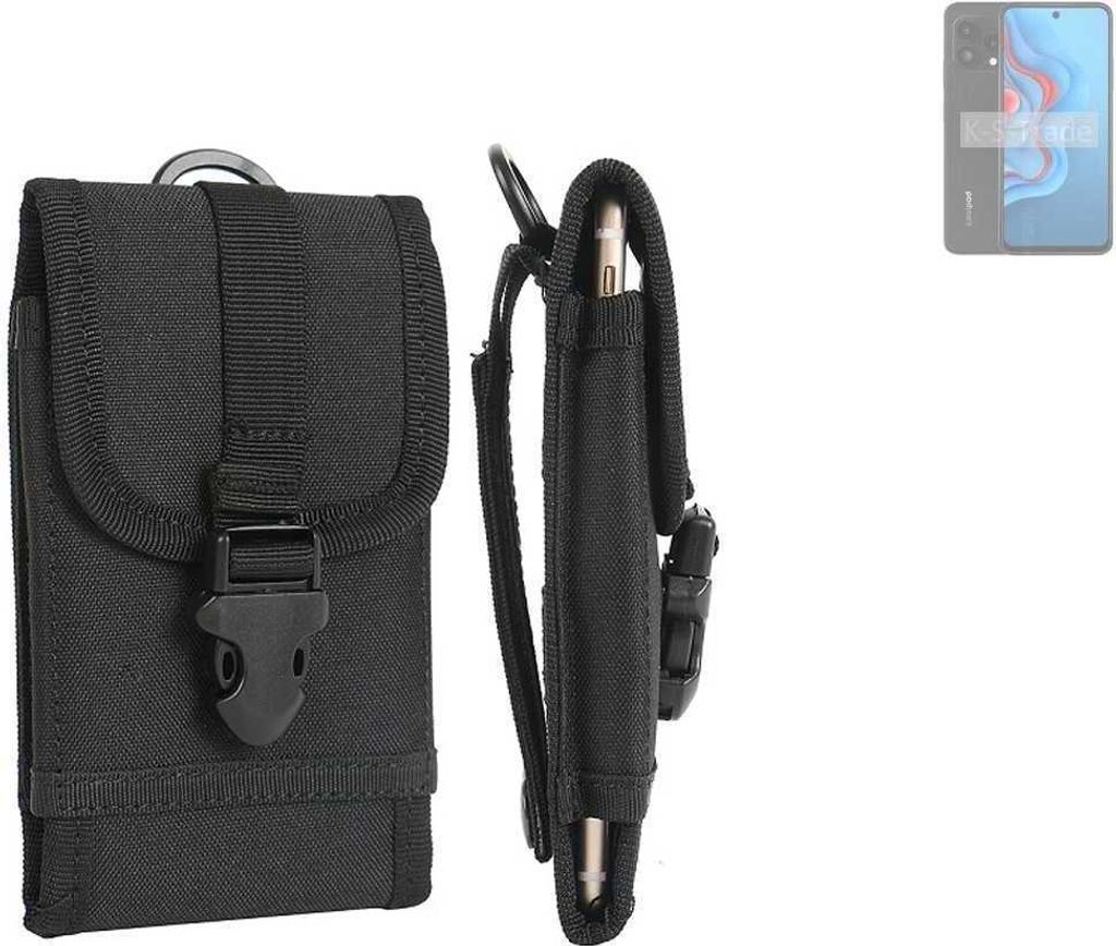 K-S-Trade Holster Handy Hülle kompatibel mit Coolpad CP12s Holster Handytasche Gürtel Tasche Schutz Hülle Robust Outdoor schwarz
