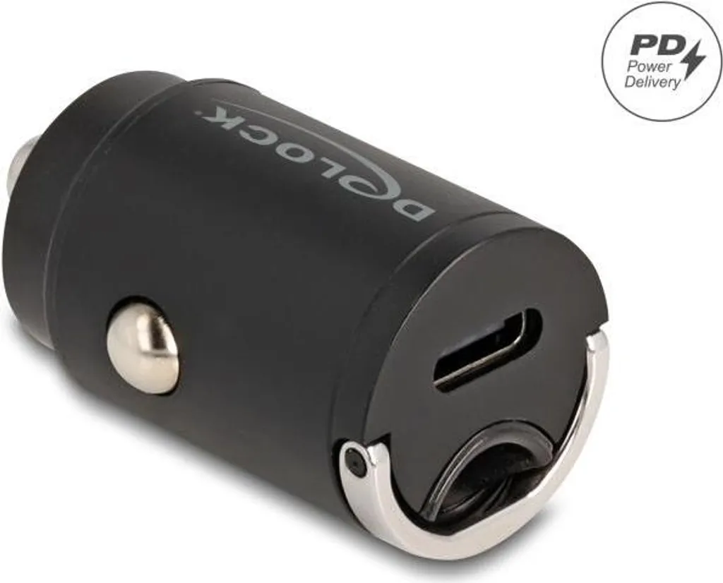 Chargeur USB-C PD 3.0 30W Delock Mini Kfz avec Poignée Extractible