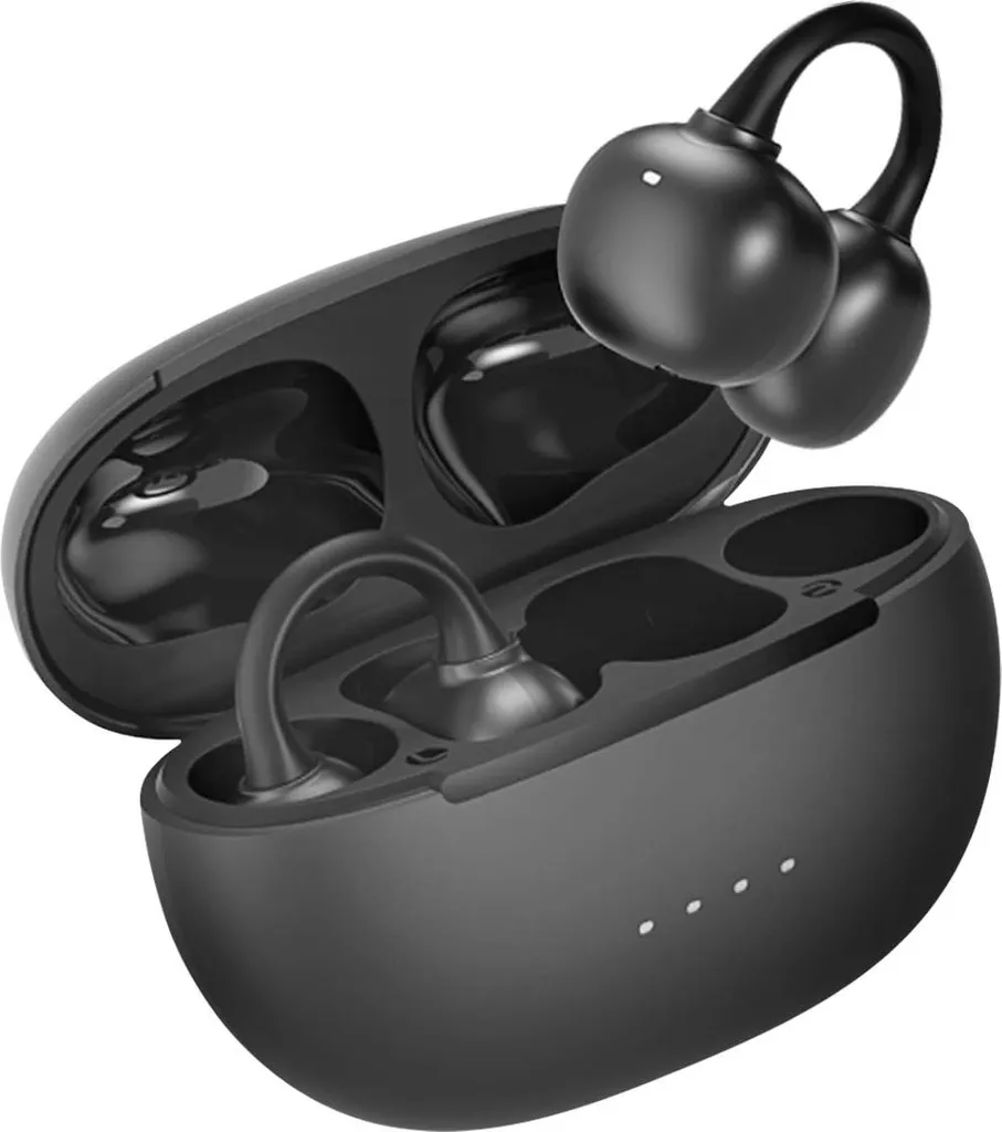 Cuffie A Conduzione Ossea Impermeabili IPX8 – Wireless 5.0 Con Cancellazione Del Rumore Per Nuoto, Corsa E Palestra (Nero)