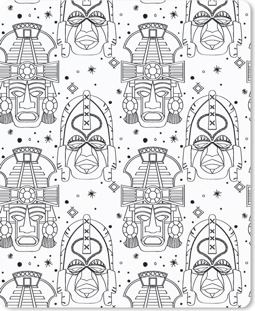 MuchoWow Mauspad Mousepad Inka - Rituale - Masken - Muster 19x23 cm - Mousepads - Maus Mat - Pad - Mausunterlage - Mauspads - Spielen