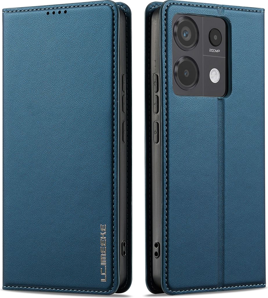 Handyhülle für Xiaomi Redmi Note 13 Pro 5G, Magnetische Flip Leder Hülle mit Kartenfach und Standfunktion Blau