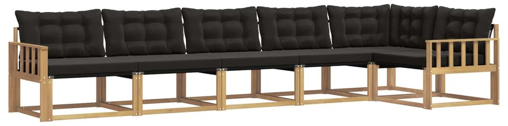 vidaXL Outdoor-Sofagarnitur mit Kissen 6 pcs Weiß und Schwarz
