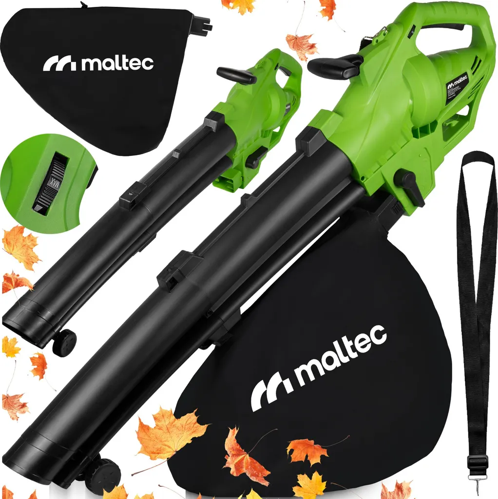 MalTec Aspirateur Souffleur Broyeur de Feuilles 3500W avec Sac 45L