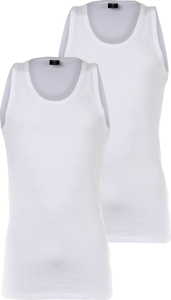 G-STAR Herren Tank Tops - Base Tank Top, Rundhals, Baumwolle, einfarbig Weiß XL