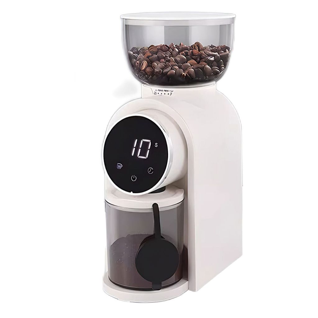 Kaffeemahlwerk,Elektrische Kaffeemühle mit Edelstahlmahlkern, 250 g Bohnenkapazität,150W, 25 Mahlgradeinstellungen, LED Anzeige