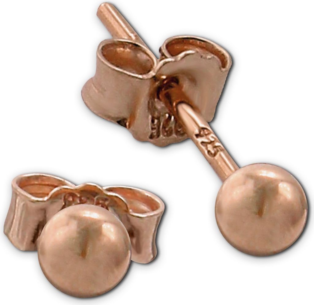 SilberDream rosegold Ohrringe Kugel Damen 925 Silber Ohrstecker SDO597E3S