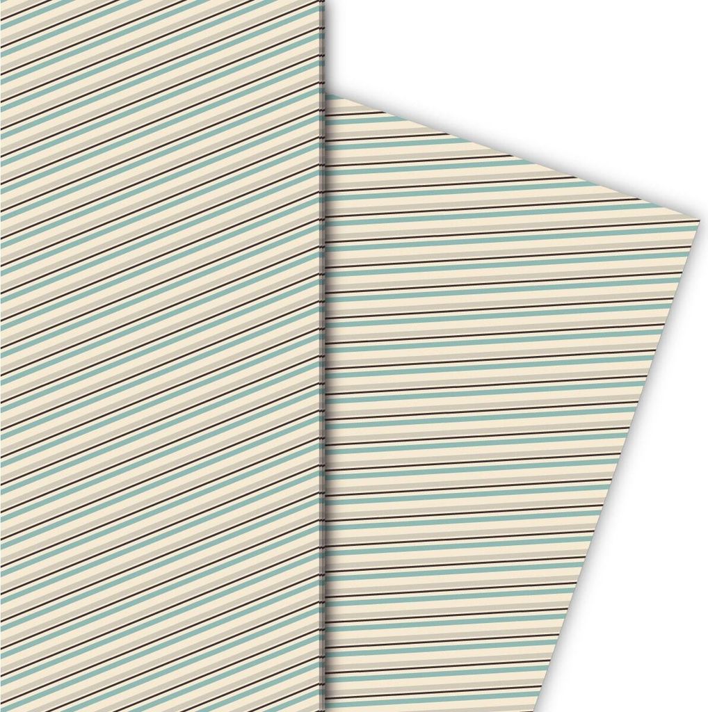 Klein gemustertes Retro Geschenkpapier mit Streifen im Vintage Look - G8368, 32 x 48cm