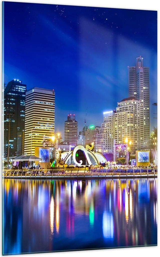 Bilder auf glas - Einteilig - Asien bangkok gebäude stadt - 70x100cm - Glasbilder - Wandbilder - Bilder - Wanddekoration aus Glas - Glas Bilder - ...