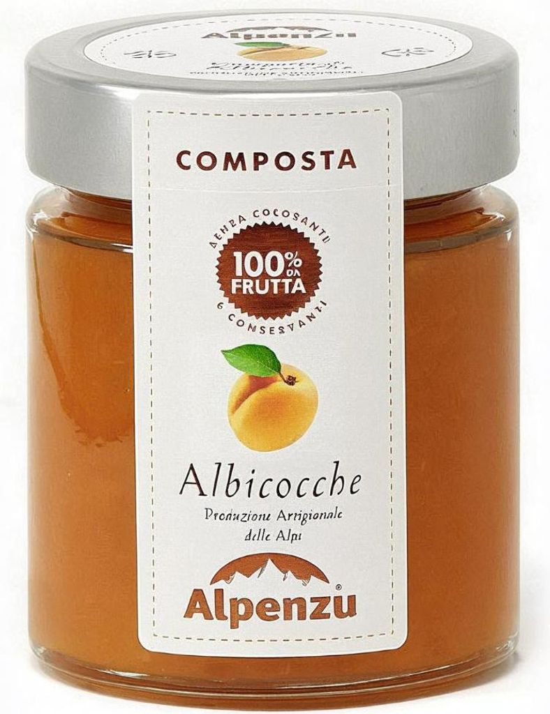 Composta di Albicocche 100 % da Frutta , Aprikosen-Fruchtaufstrich aus 100% Frucht, 150g, Alpenzu