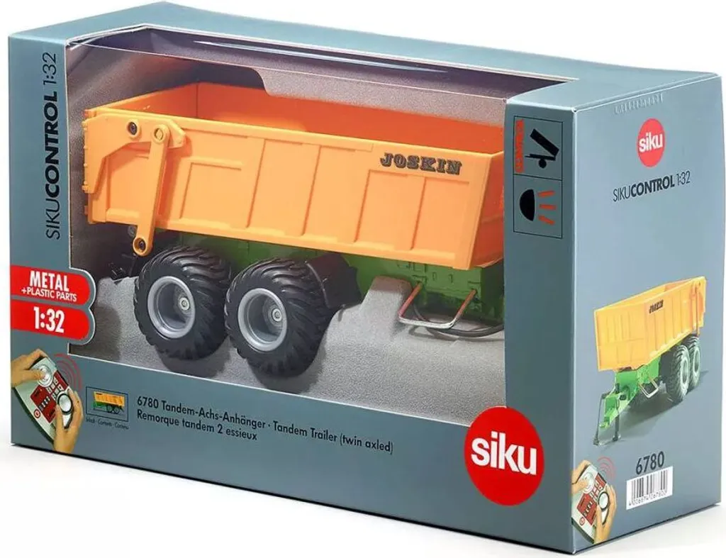 Siku 6780 Remorque à essieu tandem Control orange pour tracteurs Siku
