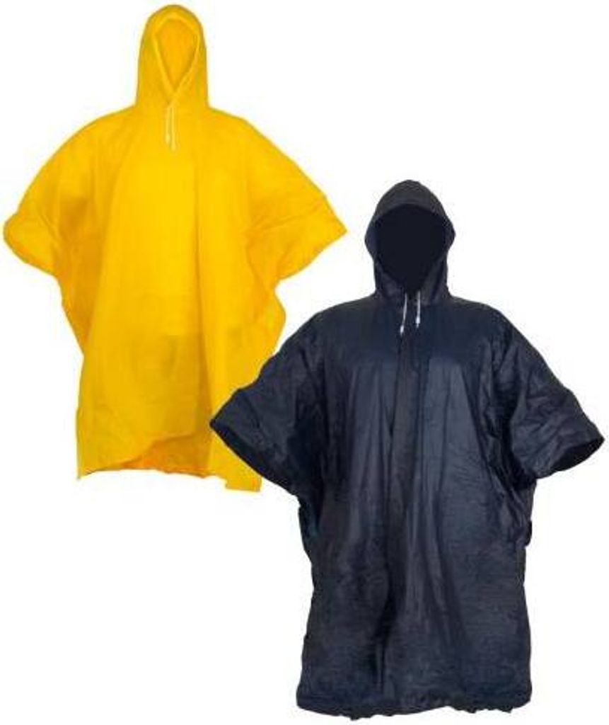 Poncho Regenmantel, blau, universal (M - XL)