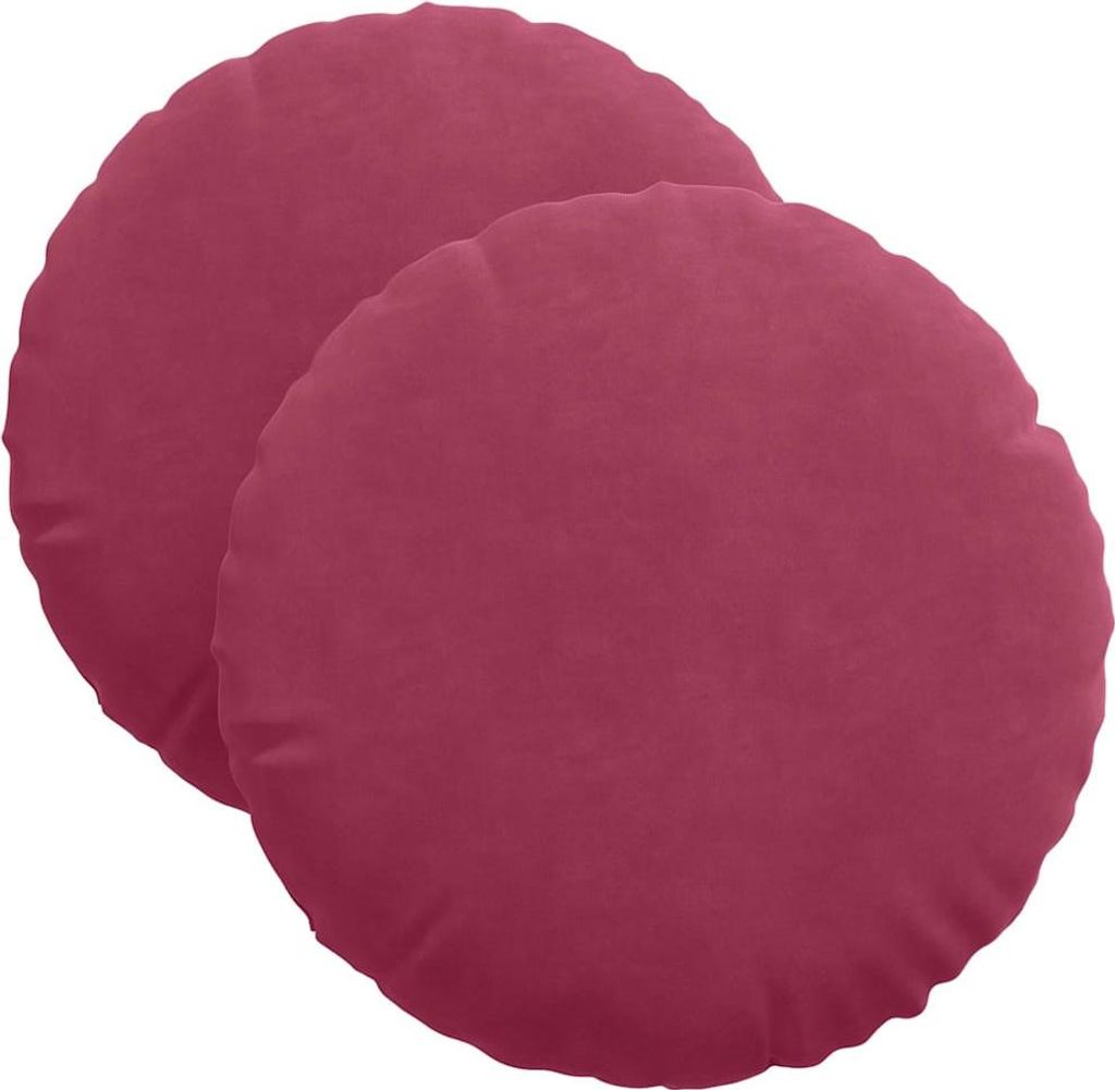 vidaXL Sitzkissen 2 Stück Weinrot Ø 40 x 13 cm Samt