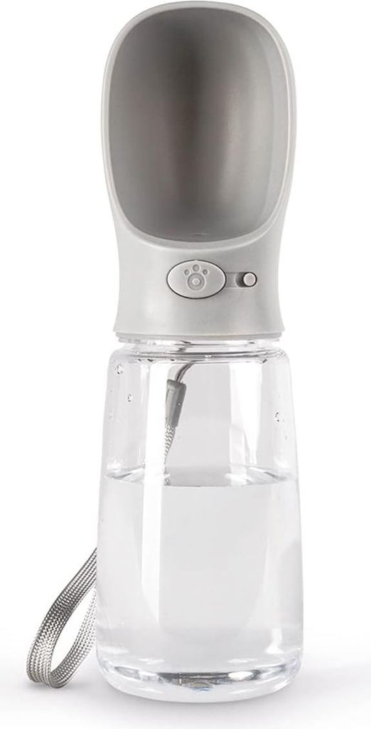 lionto Wasserflasche für Hunde und Katzen, 500ml, Hundetrinkflasche tragbar auslaufsicher aus lebensmittelechtem ABS-Kunststoff mit Verriegelung,