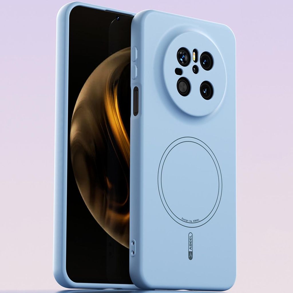 Magnetische Handyhülle für Huawei Mate 70, MagSafe kompatible, Flüssig Silikon Stoßfest Kratzfest Hülle Blau
