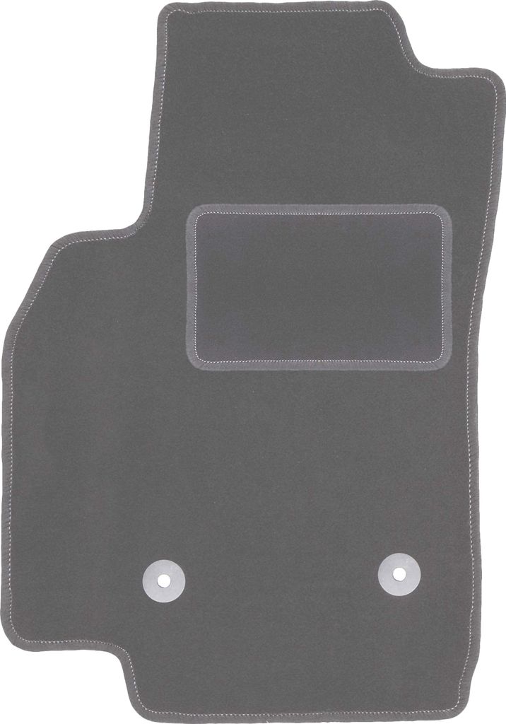 Fahrerfußmatte Velours graphit passend für Opel Karl (2015-, Schrägheck) – mit Befestigungen – passgenau