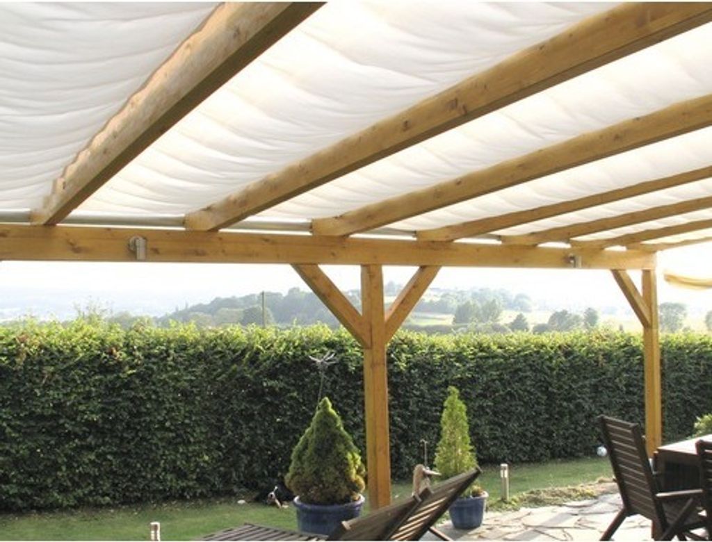 Seilspann-Sonnensegel elfenbein 220x96 cm Produktbild 1