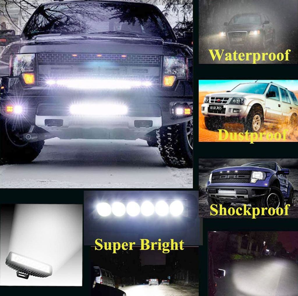 2X 48W LED Arbeitsscheinwerfer Offroad Spotlicht Scheinwerfer SUV LKW  Anhänger - Rund
