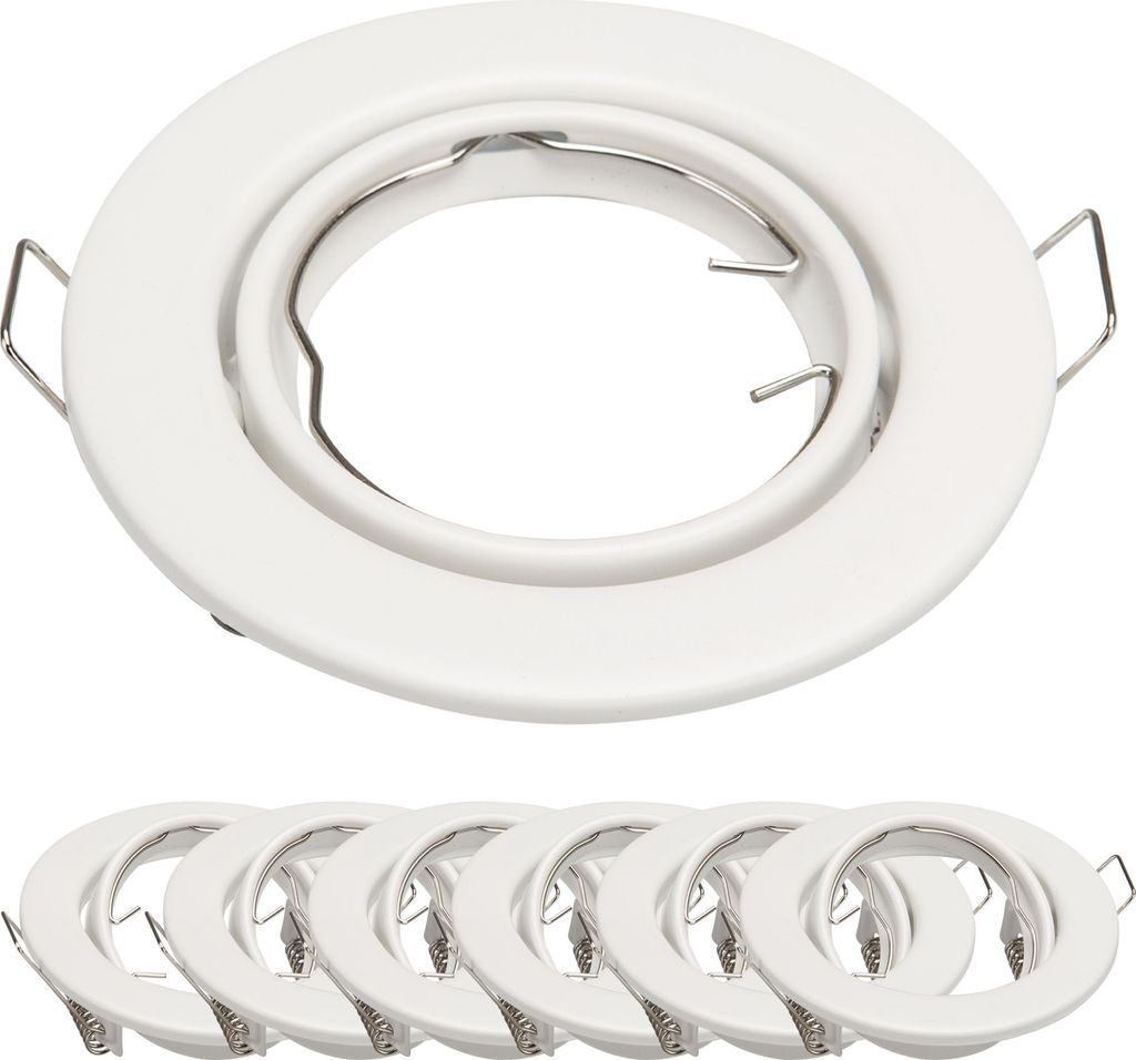 6x Einbaurahmen GU10 SET Mattweiß 6101-A-MW Ø65 mm IP20