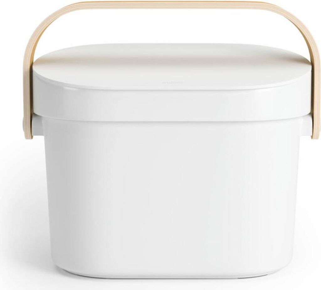 Umbra Biomülleimer Bellwood, Tischabfalleimer, Kunststoff, Weiß/Natur, 4 L, 1022634-668