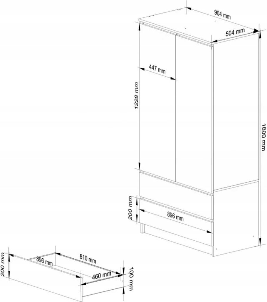 Framire Šatní skříň 90cm B-9TIP artisan Obrázek produktu 4