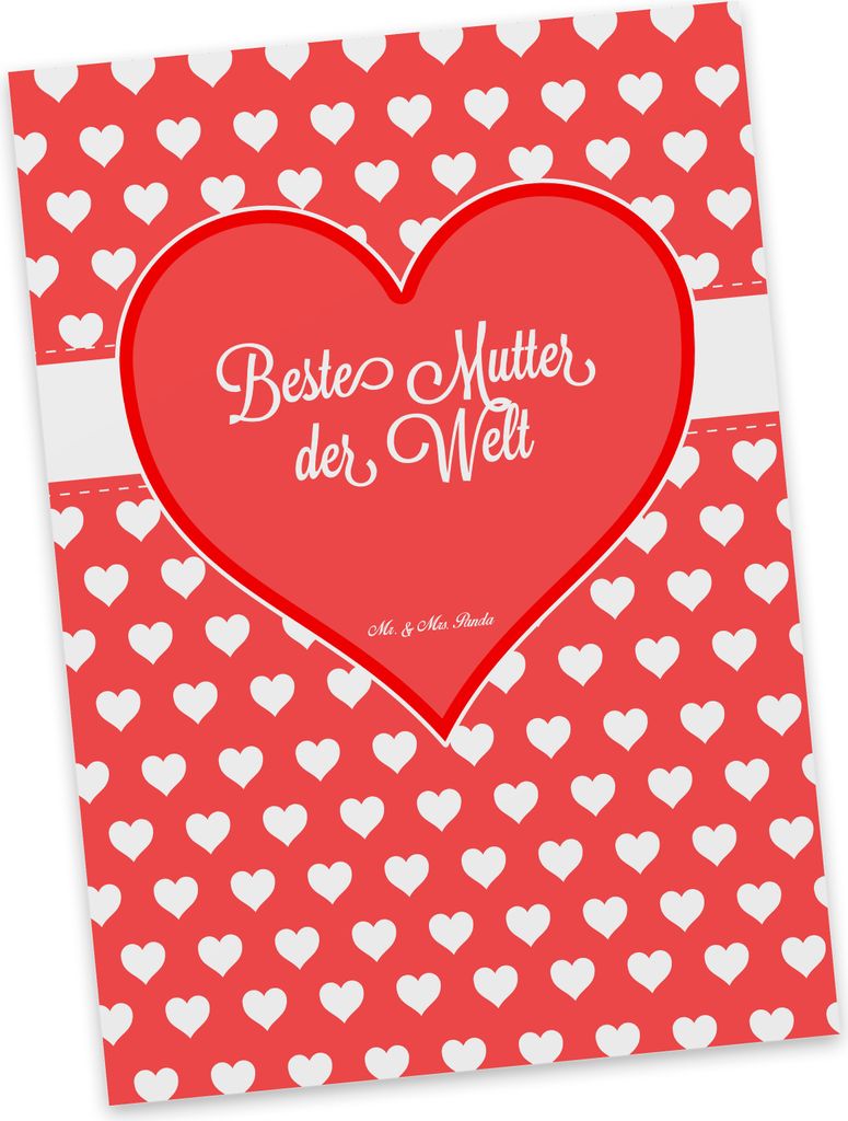 Mr. & Mrs. Panda Postkarte Mutter - Geschenk, Fotokarte, Supermama, Ansichtskarten, Beste, Mutti, Grußkarte, Ma, Herz Liebe Verliebt Dankeschön G...