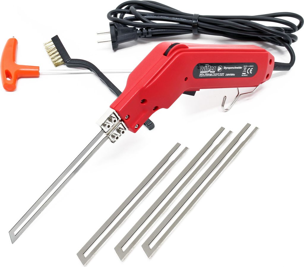Wiltec Styroporschneider 150W, schnelles Aufheizen mit 4 Klingen 2x 200/150mm, für Styropor, Styrodur & Polystrol-Hartschaum Heißdrahtschneider b...