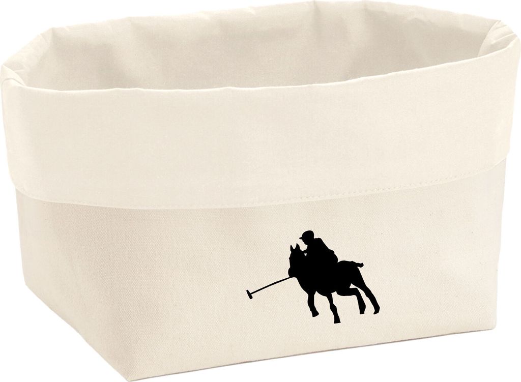Huuraa Organizer Polo Spieler Silhouette 3 Liter Medium Canvas Baumwolle Utensilo Geschenkidee