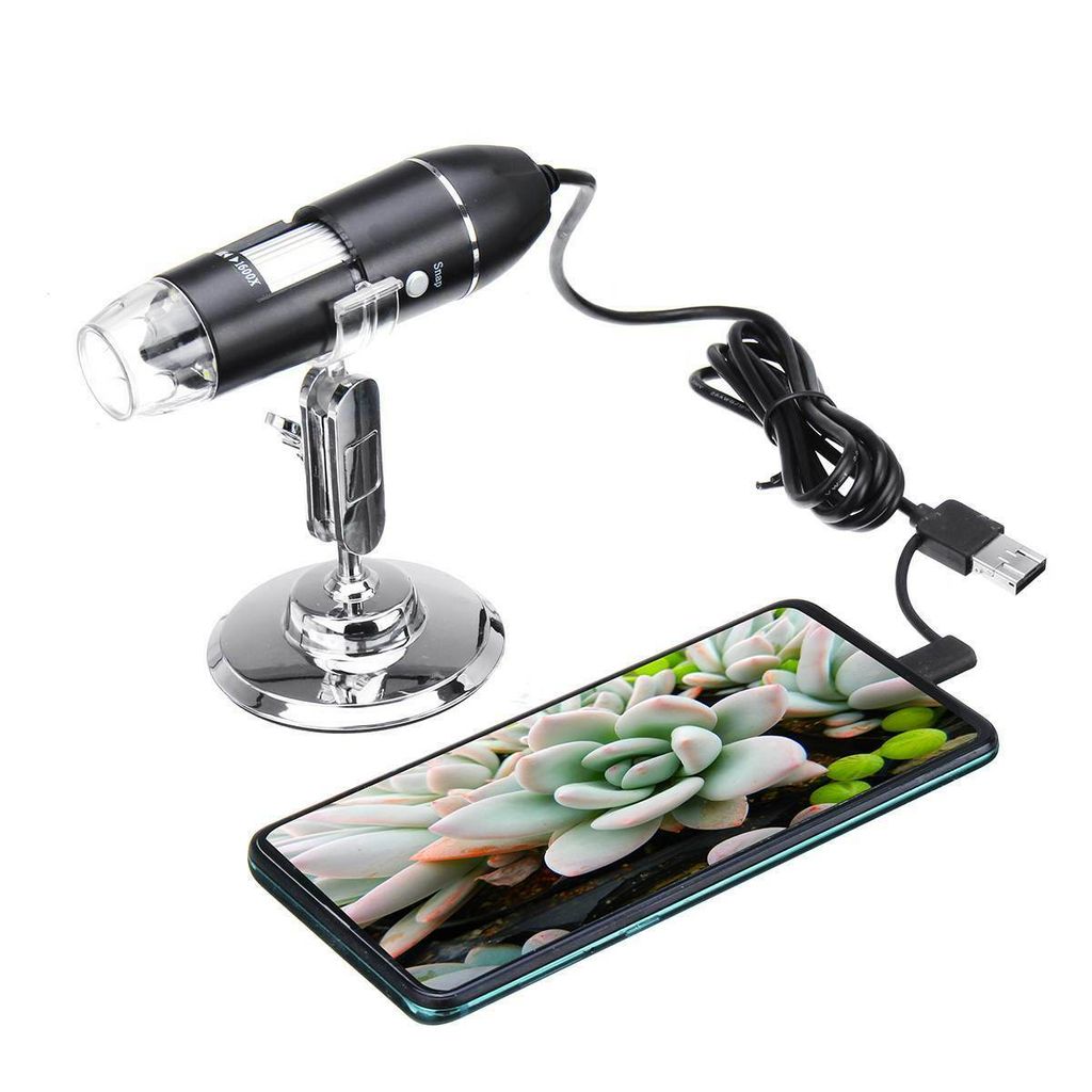 KKnoon USB Digital Mikroskop 1600X Vergrößerung 【mit OTG Funktion Endoskop 8-LED Licht Lupe Lupe mit Stand】
