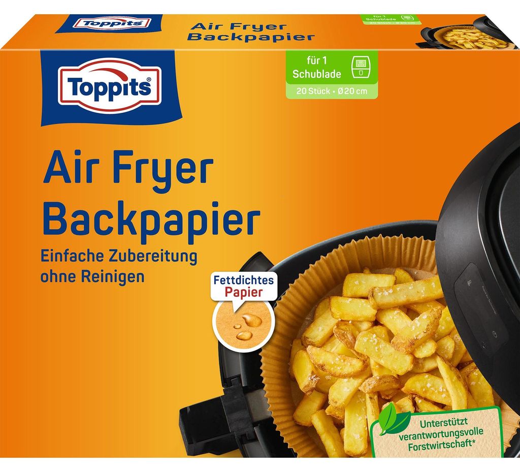 Melitta Toppits Backpapier für Airfryer , Papier, ( Ø 20 Produktbild 