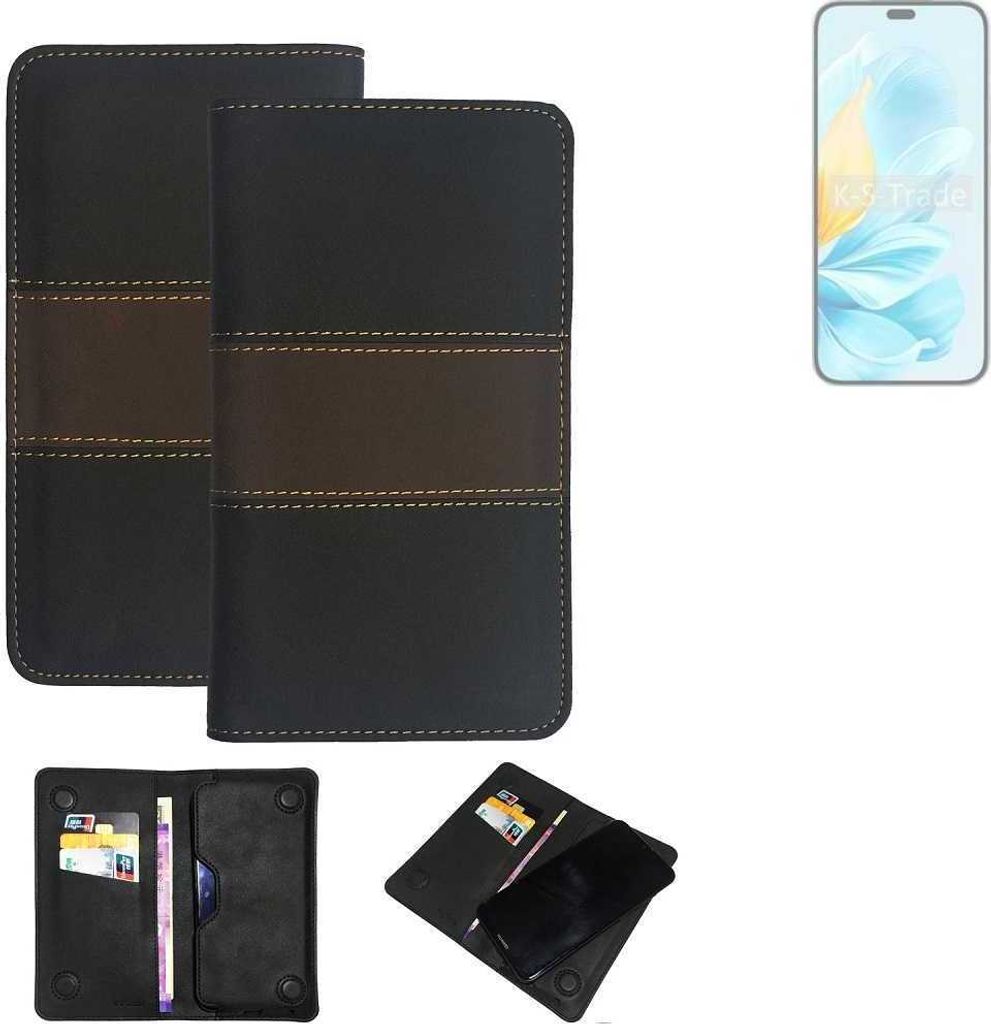 K-S-Trade Hülle Handyhülle kompatibel mit Honor 200 Lite Schutzhülle Walletcase Bookstyle Tasche Schutz Case Handytasche Wallet Cover Kunstleder
