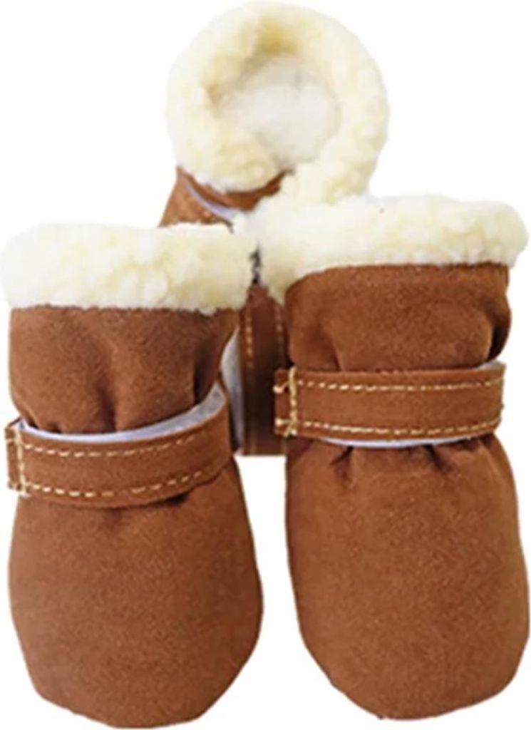 Hunde-Winterstiefel, warm, für den Winter, kleine Hundeschuhe, Fleece-Schneestiefel für kleine Hunde, rutschfeste Sohle, Pfotenschutz für Hunde,...