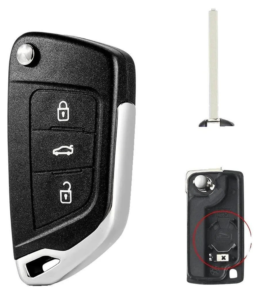 Remplacer Coque Clé Cassée CE0536 VA2 3 Boutons Coffre Peugeot Citroën