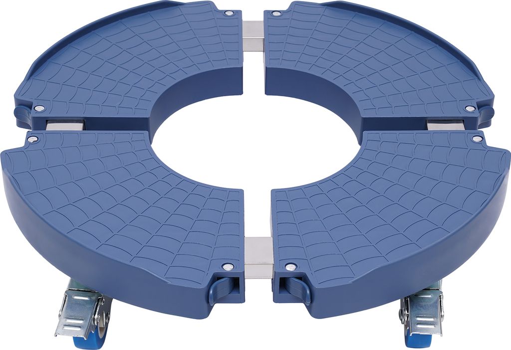 Pflanzenroller Einstellbar Rund Metall Aussenbereich Innenbereich Blumenroller Blumentopf Ständer mit Rädern (blau) für Pflanzentopf Halterung