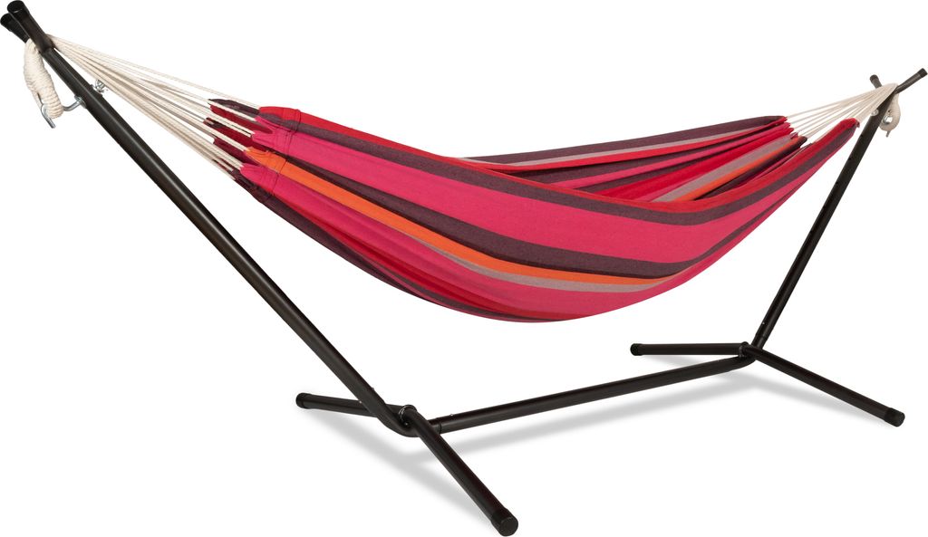 Hängematte Hängeliege Hängeschaukel mit Gestell 200 x 150 cm Kalani Rot ib style